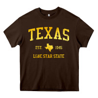 Chocolate Brown texas Heavy Core Tee - linhVisuals