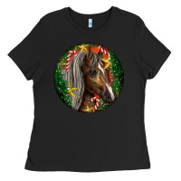 Black Tennessee Horse Christmas Ladies Tee - LillyAllenDesigns
