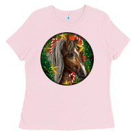 Bubblegum Pink Tennessee Horse Christmas Ladies Tee - LillyAllenDesigns