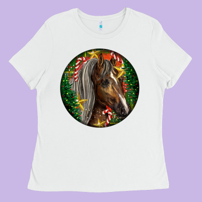 Tennessee Horse Christmas Ladies Tee Designed By Lillyallendesigns