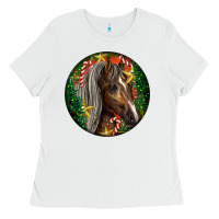 White Tennessee Horse Christmas Ladies Tee - LillyAllenDesigns