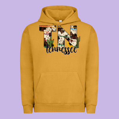 Tenesse State Cowhide Serape Cactus Urban Hoodie Designed By Ranaportraitstore