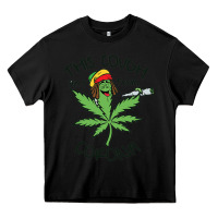 Black Funny Weed Leaf Heavy Core Tee - linhVisuals