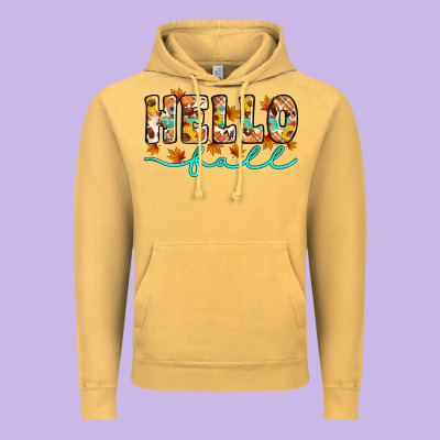 Hello Fall Vintage Hoodie Designed By Artiststas