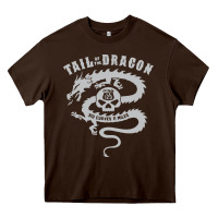 Chocolate Brown tail of the dragon Heavy Core Tee - linhVisuals