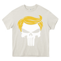 Cream trump skull Heavy Core Tee - linhVisuals