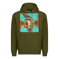 Army Green fall bull skull Premium Hoodie - BarkalooDesign