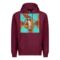 Burgundy fall bull skull Premium Hoodie - BarkalooDesign