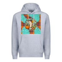 Heather Grey fall bull skull Premium Hoodie - BarkalooDesign