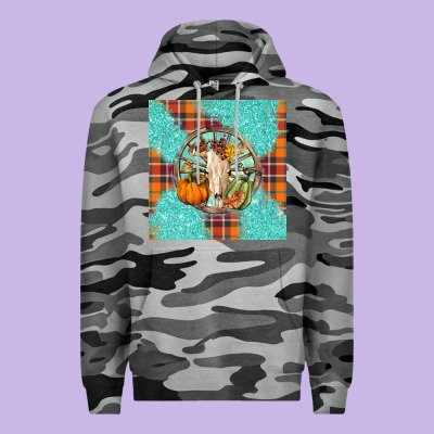 Fall Bull Skull Premium Hoodie Designed By Barkaloodesign