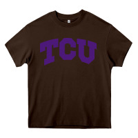 Chocolate Brown Texas Christian University Heavy Core Tee - linhVisuals