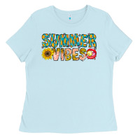 Baby Blue Summer Vibes Ladies Tee - CowhideDigitalArt