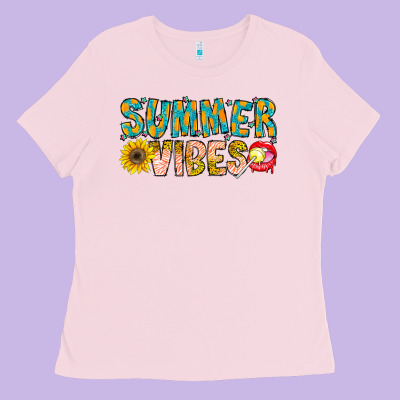 Summer Vibes Ladies Tee Designed By Cowhidedigitalart