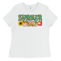 White Summer Vibes Ladies Tee - CowhideDigitalArt