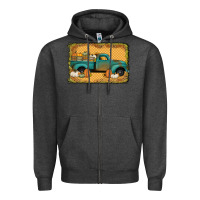 Charcoal Heather pumpkin farm truck Zipper Hoodie - Jasminsmagicworld