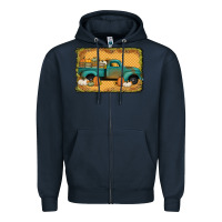 Navy pumpkin farm truck Zipper Hoodie - Jasminsmagicworld