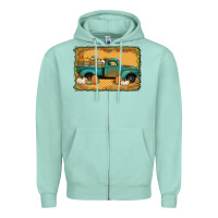 Seafoam pumpkin farm truck Zipper Hoodie - Jasminsmagicworld