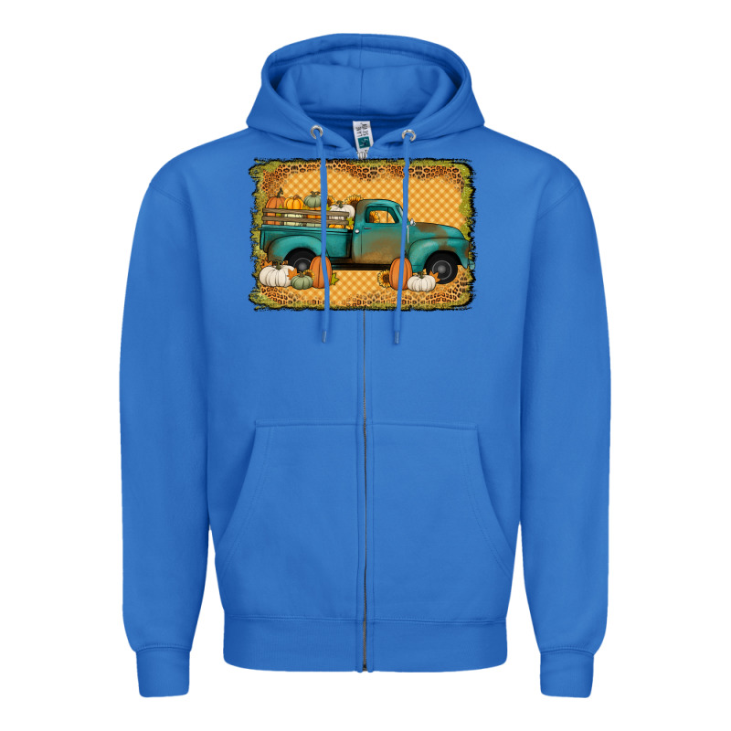 Pumpkin Farm Truck Zipper Hoodie by Jasminsmagicworld | Teevron