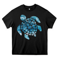 Black ocean sea turtle Heavy Core Tee - linhVisuals