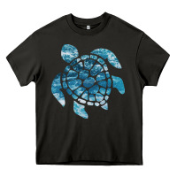 Asphalt ocean sea turtle Heavy Core Tee - linhVisuals