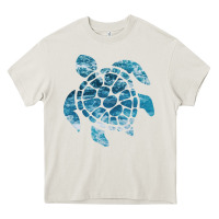 Cream ocean sea turtle Heavy Core Tee - linhVisuals