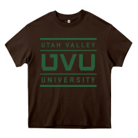 Chocolate Brown Utah Valley University Heavy Core Tee - linhVisuals