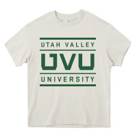 Cream Utah Valley University Heavy Core Tee - linhVisuals