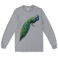 Heather Grey Peacock Long Sleeve Tee - LillyAllenDesigns