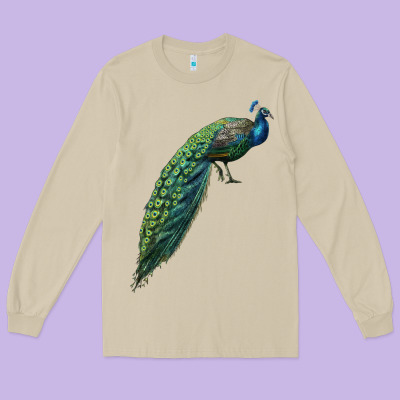 Peacock Long Sleeve Tee Designed By Lillyallendesigns