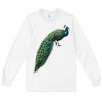 White Peacock Long Sleeve Tee - LillyAllenDesigns