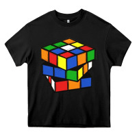 Black rubik cube Heavy Core Tee - linhVisuals