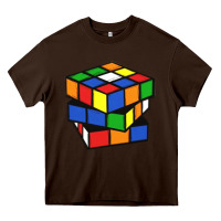 Chocolate Brown rubik cube Heavy Core Tee - linhVisuals