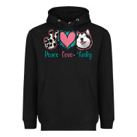 Black Peace Love Husky Heavyweight Hoodie - Jasminsmagicworld