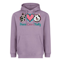 Lavender Peace Love Husky Heavyweight Hoodie - Jasminsmagicworld