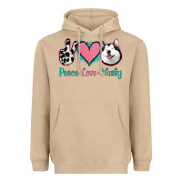 Mushroom Peace Love Husky Heavyweight Hoodie - Jasminsmagicworld