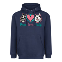 Navy Peace Love Husky Heavyweight Hoodie - Jasminsmagicworld