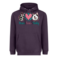 Plum Peace Love Husky Heavyweight Hoodie - Jasminsmagicworld