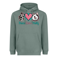 Sage Peace Love Husky Heavyweight Hoodie - Jasminsmagicworld