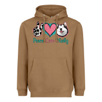 Toasted Coconut Peace Love Husky Heavyweight Hoodie - Jasminsmagicworld