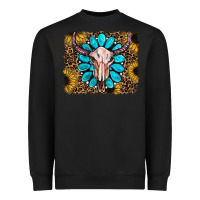 Black leopard sunflowers and gemstone skull Heavyweight Sweatshirt - RanaPortraitStore