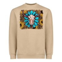 Mushroom leopard sunflowers and gemstone skull Heavyweight Sweatshirt - RanaPortraitStore