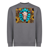 Storm leopard sunflowers and gemstone skull Heavyweight Sweatshirt - RanaPortraitStore