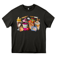 Asphalt Lunch Lady Coffee Cups Heavy Core Tee - FaDigitalArtStudio