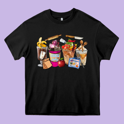 Lunch Lady Coffee Cups Heavy Core Tee Designed By Fadigitalartstudio
