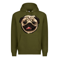 Army Green pug Premium Hoodie - Jasminsmagicworld