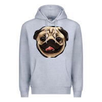 Heather Grey pug Premium Hoodie - Jasminsmagicworld
