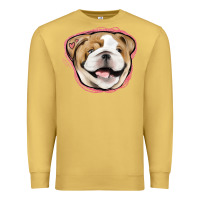 Antique Gold bulldog pink glitter Premium Sweatshirt - Jasminsmagicworld
