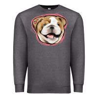 Charcoal Heather bulldog pink glitter Premium Sweatshirt - Jasminsmagicworld