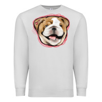 Dove Grey bulldog pink glitter Premium Sweatshirt - Jasminsmagicworld