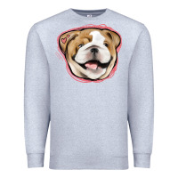 Heather Grey bulldog pink glitter Premium Sweatshirt - Jasminsmagicworld